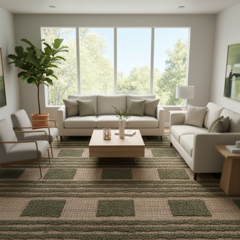 Flat weave chequered grass design in your drawing room